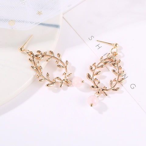 New Fashion Creative Geometric Hollow Leaves Stud Earrings