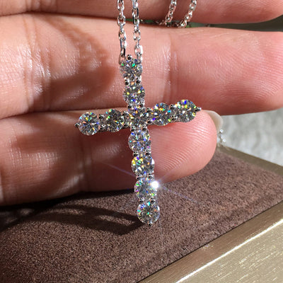 Cross Necklace Zircon Finely Inlaid Pendant