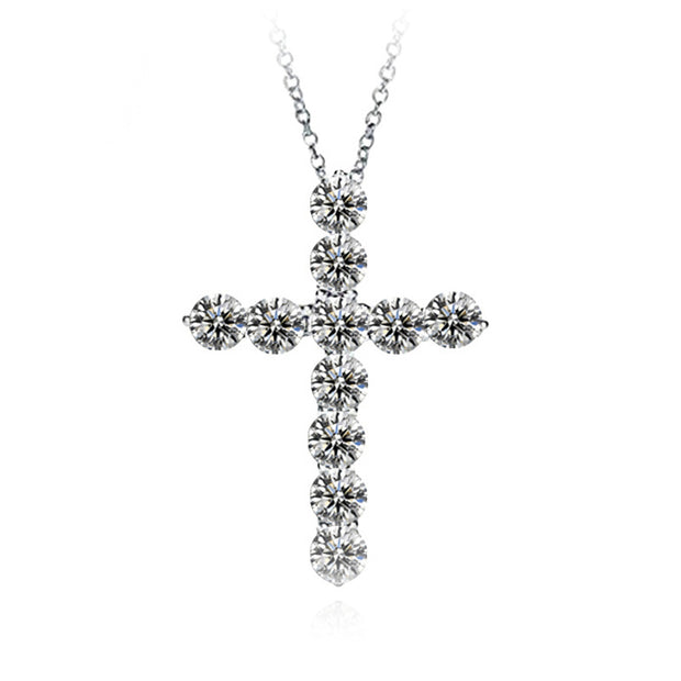 Cross Necklace Zircon Finely Inlaid Pendant