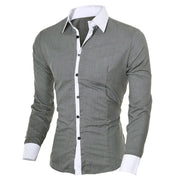 Mens Casual Long Sleeve Slim Fit Shirts