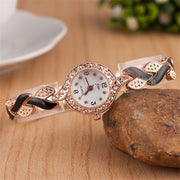 Leaf bracelet quartz wrist watch