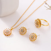 High End Jewelry Set Necklace Earrings Ring