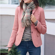 Women's Woolen Cloth Slim-fit Buttoned Slim-fit Coat